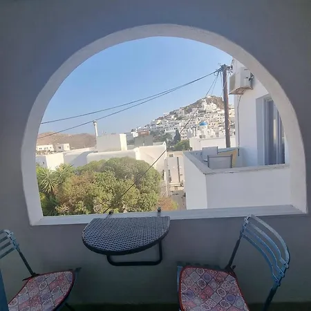 Апартаменты Cycladic Studio With View For 4 With 2 Double Beds Иос